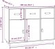 vidaXL Komoda, szara, 100x40x75 cm, lite drewno sosnowe 10
