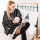 Springos Kocobluza damska oversize koc bluza 2w1 z kapturem ciepła niebieska UNIWERSALNY 11