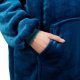 Springos Kocobluza damska oversize koc bluza 2w1 z kapturem ciepła niebieska UNIWERSALNY 12