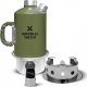 Aluminiowa Kuchenka czajnik turystyczny Survival Kettle zielona - zestaw ze stalowym paleniskiem Uniwersalny 1