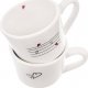 Orion Kubki / filiżanki z uchem ceramiczne białe SERDUSZKA zestaw 2 szt. 210 ml 2