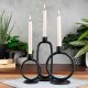 Home Styling Collection Świecznik na długą świeczkę aluminiowy czarny 15 cm 7