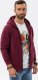 Ombre Bluza męska rozpinana hoodie z nadrukami - bordowa V5 B1423 L 1