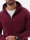 Ombre Bluza męska rozpinana hoodie z nadrukami - bordowa V5 B1423 L 2