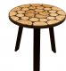 Wood & Resin Stolik z plastra drewna Żywica epoksydowa 58 cm x 58 cm x 3 cm Nogi 50 cm | Szlifowany, Lakierowany spód (matowy) PDOS_071707_Z03 1