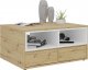 FMD FMD Stolik kawowy z 2 przegródkami, 91,8x71,5x45 cm, biało-dębowy 1