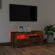 vidaXL vidaXL Szafka pod TV z oświetleniem LED, przydymiony dąb, 90x35x40 cm 5