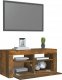 vidaXL vidaXL Szafka pod TV z oświetleniem LED, przydymiony dąb, 90x35x40 cm 6