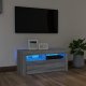 vidaXL vidaXL Szafka pod TV z oświetleniem LED, szary dąb sonoma, 90x35x40 cm 1