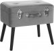 Beliani Stołek ze schowkiem welurowy szary MALLARD! 1