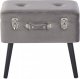 Beliani Stołek ze schowkiem welurowy szary MALLARD! 3