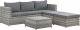 Beliani Zestaw ogrodowy z technorattanu 5-osobowy prawostronny szary SABBIA! 5