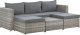 Beliani Zestaw ogrodowy z technorattanu 5-osobowy prawostronny szary SABBIA! 6