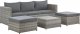 Beliani Zestaw ogrodowy z technorattanu 5-osobowy prawostronny szary SABBIA! 7