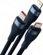 Kabel USB Baseus USB-A - USB-C + microUSB + Lightning 1.2 m Niebieski (BSU3888) 2
