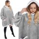 Springos Kocobluza damska oversize koc bluza 2w1 z kapturem ciepła szara UNIWERSALNY 1