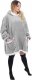 Springos Kocobluza damska oversize koc bluza 2w1 z kapturem ciepła szara UNIWERSALNY 10