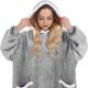 Springos Kocobluza damska oversize koc bluza 2w1 z kapturem ciepła szara UNIWERSALNY 14