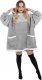 Springos Kocobluza damska oversize koc bluza 2w1 z kapturem ciepła szara UNIWERSALNY 3