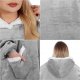 Springos Kocobluza damska oversize koc bluza 2w1 z kapturem ciepła szara UNIWERSALNY 4
