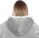 Springos Kocobluza damska oversize koc bluza 2w1 z kapturem ciepła szara UNIWERSALNY 6