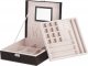 Springos Szkatułka na biżuterię ekoskóra 26x26x8,5 cm burgundowy organizer z przegródkami UNIWERSALNY 10