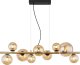 Lampa wisząca Globoeasterneurope Globo Riha 56135-9H lampa wisząca zwis 9x3,5W G9 LED 3000K złota/bursztynowa 2