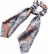 eCarla ECarla Gumka-apaszka do włosów scrunchie - długa szaro-złota 1szt 1