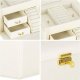 Springos Szkatułka na biżuterię ekoskóra 17,5x12x13,5 cm kremowy organizer z przegródkami UNIWERSALNY 9