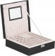 Springos Szkatułka na biżuterię ekoskóra 26x26x8,5 cm czarny organizer z przegródkami UNIWERSALNY 10
