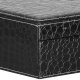 Springos Szkatułka na biżuterię ekoskóra 26x26x8,5 cm czarny organizer z przegródkami UNIWERSALNY 7