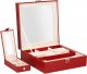 Springos Szkatułka na biżuterię ekoskóra 25x25x8,5 cm bordowy organizer z przegródkami UNIWERSALNY 15