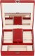 Springos Szkatułka na biżuterię ekoskóra 25x25x8,5 cm bordowy organizer z przegródkami UNIWERSALNY 1