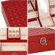 Springos Szkatułka na biżuterię ekoskóra 25x25x8,5 cm bordowy organizer z przegródkami UNIWERSALNY 7