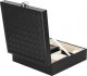 Springos Szkatułka na biżuterię ekoskóra 25 x 25 x 8,5 cm czarny organizer z przegródkami i lusterkiem UNIWERSALNY 12