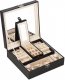 Springos Szkatułka na biżuterię ekoskóra 25 x 25 x 8,5 cm czarny organizer z przegródkami i lusterkiem UNIWERSALNY 19