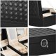 Springos Szkatułka na biżuterię ekoskóra 25 x 25 x 8,5 cm czarny organizer z przegródkami i lusterkiem UNIWERSALNY 1