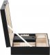 Springos Szkatułka na biżuterię ekoskóra 25 x 25 x 8,5 cm czarny organizer z przegródkami i lusterkiem UNIWERSALNY 8