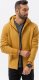 Ombre Bluza męska rozpinana hoodie z nadrukami - musztardowa V2 B1423 M 1