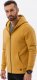 Ombre Bluza męska rozpinana hoodie z nadrukami - musztardowa V2 B1423 M 2