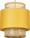 Lampa wisząca Beliani Lampa wisząca rattanowa naturalna z żółtym BOERI! 1