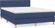 vidaXL vidaXL Łóżko kontynentalne z materacem, niebieskie, tkanina 140x200 cm 2