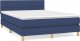 vidaXL vidaXL Łóżko kontynentalne z materacem, niebieskie, tkanina 140x200 cm 2