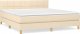 vidaXL Łóżko kontynentalne z materacem, kremowe, tkanina, 180x200 cm 2