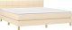 vidaXL Łóżko kontynentalne z materacem, kremowe, tkanina, 180x200 cm 3