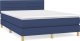 vidaXL vidaXL Łóżko kontynentalne z materacem, niebieskie, tkanina 140x200 cm 2