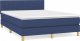 vidaXL Łóżko kontynentalne z materacem, niebieskie, tkanina 140x200 cm 2