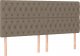 vidaXL vidaXL Łóżko kontynentalne z materacem, taupe, tkanina, 180x200 cm 6