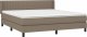 vidaXL vidaXL Łóżko kontynentalne z materacem, taupe, tkanina, 160x200 cm 3