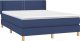 vidaXL vidaXL Łóżko kontynentalne z materacem, niebieskie, tkanina 140x200 cm 3
